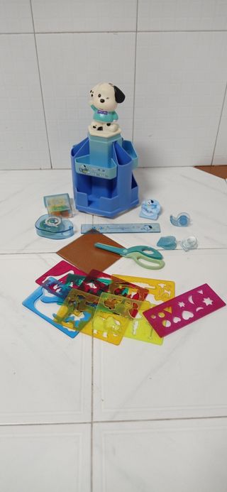 Organizador Escritorio Infantil Perro Azul