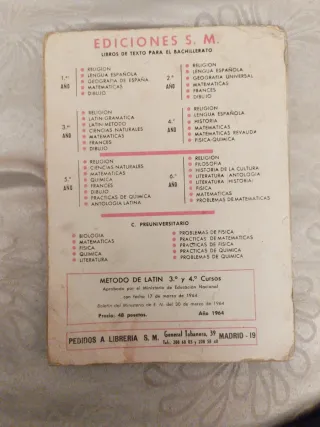 Método de latín. Gramática Latina. S.M. 1960.
