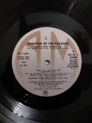 Banda Sonora El Fantasma del Paraiso 1975