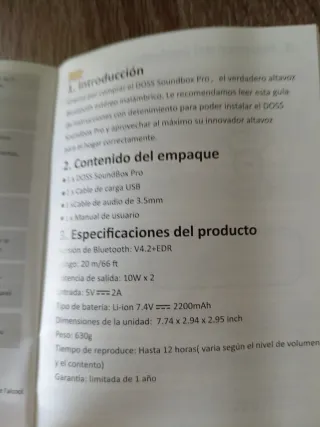 Altavoz DOSS Bluetooth Portátil