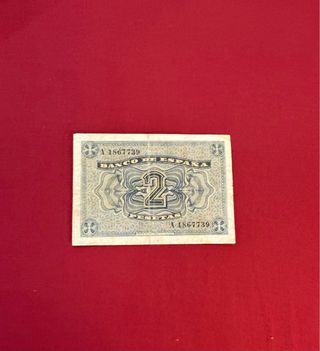 Billete 2 Pesetas Octubre 1937