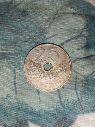 Monedas 25 céntimos Española 1927 40€/unidad