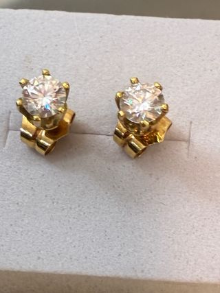 Pendientes Oro 18k Diamantes Naturales 1.12 Ct