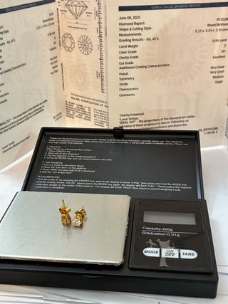 Pendientes Oro 18k Diamantes Naturales 1.12 Ct