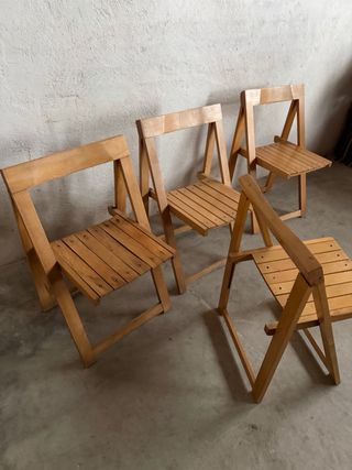 Lote 4 Sillas Plegables Madera
