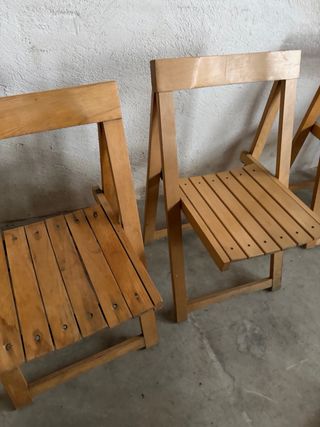 Lote 4 Sillas Plegables Madera