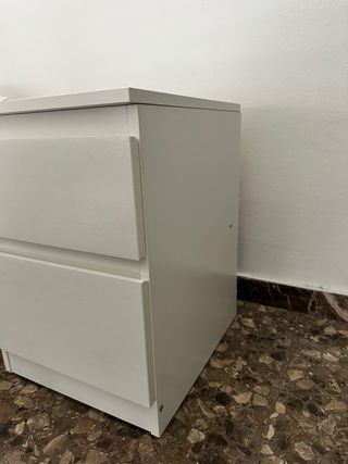 Cómoda 2 cajones blanca 35x49 cm