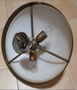 Plafón cristal y metal dorado