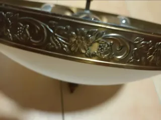 Plafón cristal y metal dorado