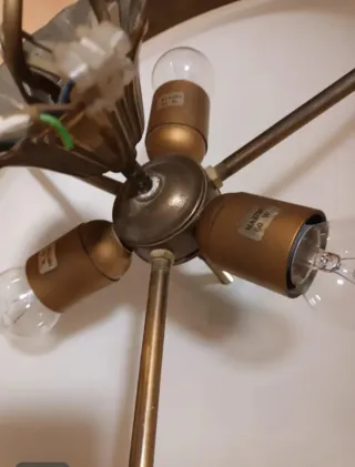 Plafón cristal y metal dorado