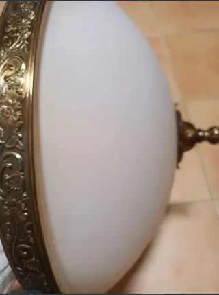 Plafón cristal y metal dorado