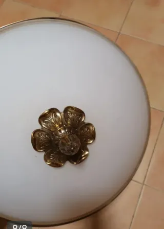 Plafón cristal y metal dorado