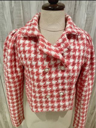 Chaqueta cuadros roja y blanca