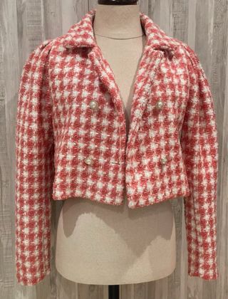 Chaqueta cuadros roja y blanca