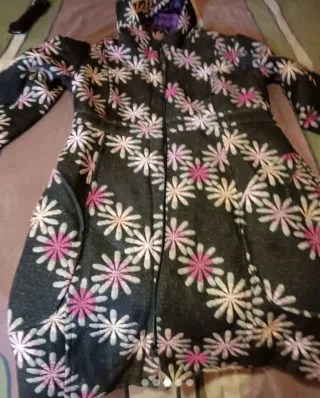 Abrigo Desigual Negro Multicolor