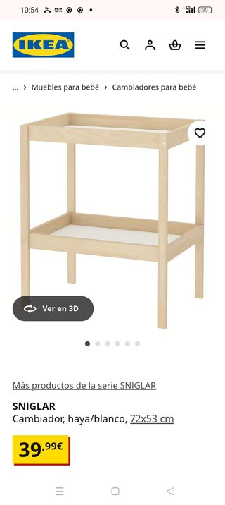 Cambiador de bebé de madera