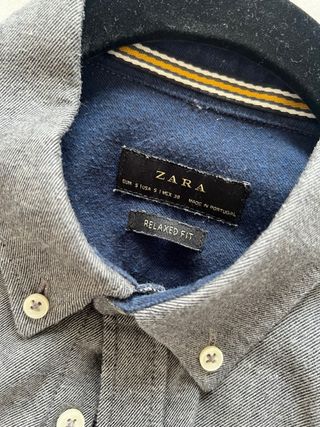 Camicia Zara Uomo Relaxed Fit Grigia Taglia S