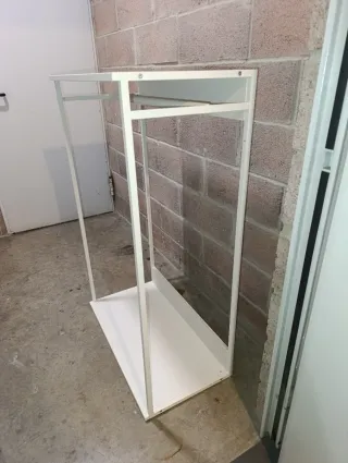 Mueble Perchero Blanco Metal 80x42x121 cm