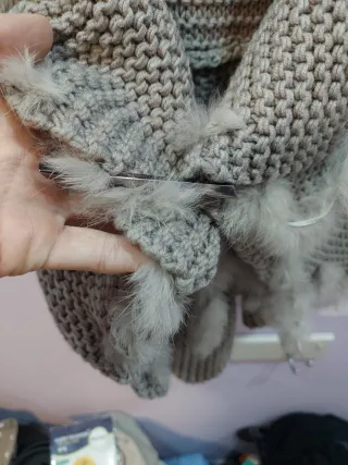 Chaqueta de punto con pelo Talla Única