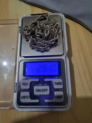 Cadena chapada en oro blanco ch 750