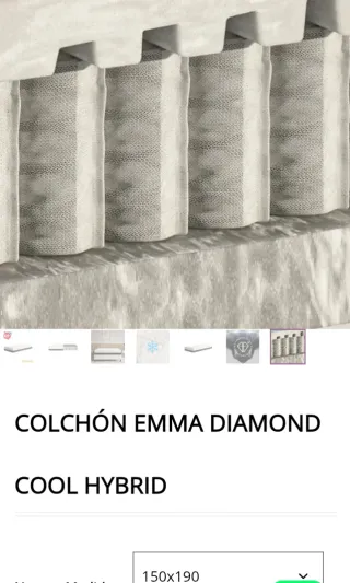 150x190 Canapé+Diamond Hybrid Emma Colchon Nuevo
