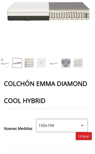 150x190 Canapé+Diamond Hybrid Emma Colchon Nuevo