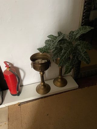 2 Maceteros Bronce Vintage