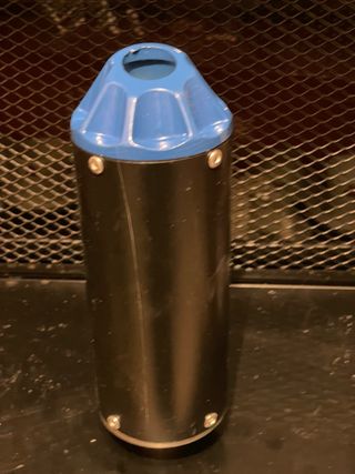 Silenciador Escape Moto Azul y Negro