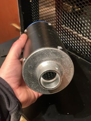 Silenciador Escape Moto Azul y Negro