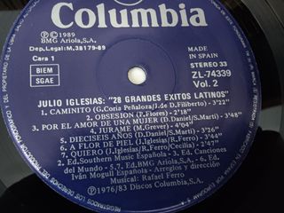 Vinilo Julio Iglesias 28 Grandes Éxitos Latinos