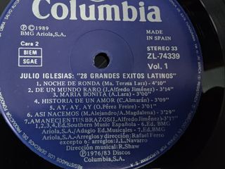 Vinilo Julio Iglesias 28 Grandes Éxitos Latinos