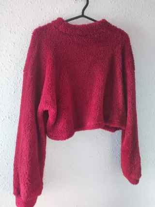 Jersey peluche rojo mujer