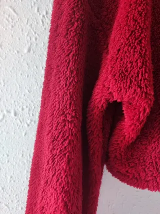 Jersey peluche rojo mujer