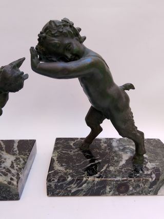 Sujetalibros de Bronce - Faunos (2)