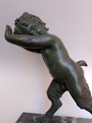 Sujetalibros de Bronce - Faunos (2)