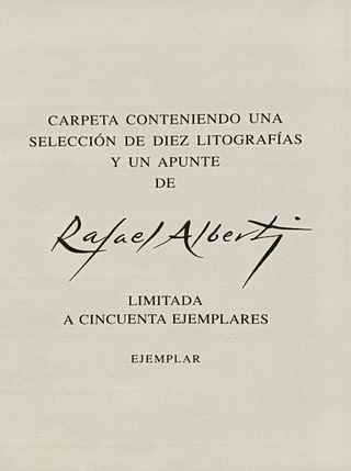 Litografía Rafael Alberti 1977