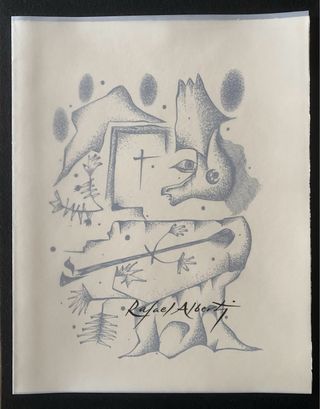 Litografía Rafael Alberti 1977