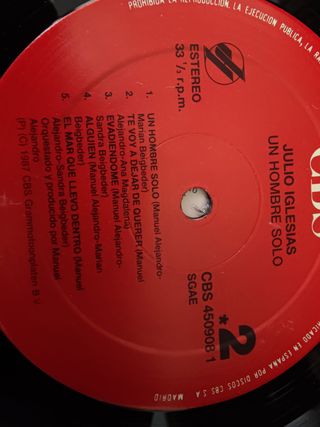 Vinilo Julio Iglesias Un Hombre Solo
