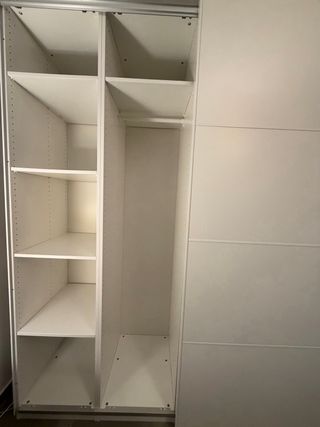 Armario blanco puertas correderas espejo