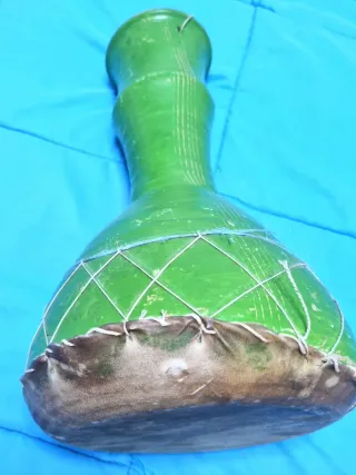 Tambor tunecino artesanal verde 52x24cm