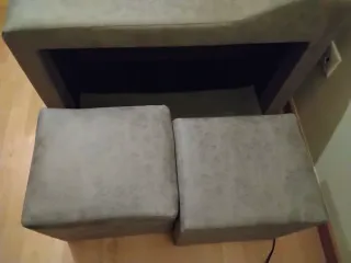 Sofá modular gris tela con chelsi