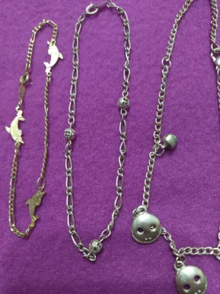 4 Pulseras Doradas y Plateadas