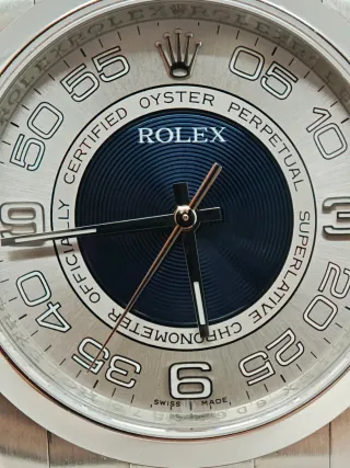 Rolex Oyster Perpetual Silver Blue 116000