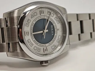 Rolex Oyster Perpetual Silver Blue 116000