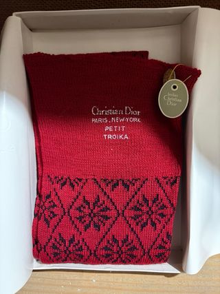 Christian Dior Calzas Algodón rojo y negro