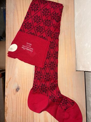 Christian Dior Calzas Algodón rojo y negro