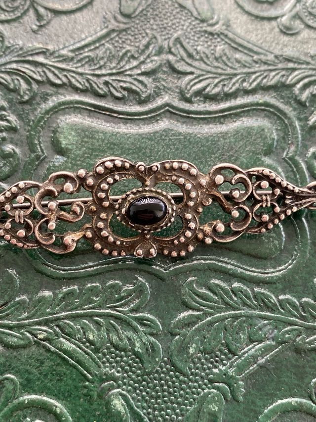 Lote 2 preciosos broches antiguos plata