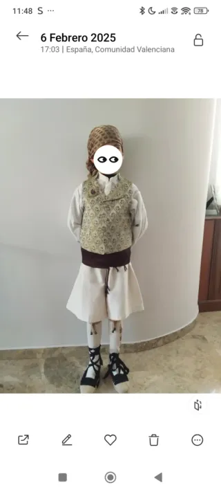 Traje regional Saraguell para niño de 9/10 años