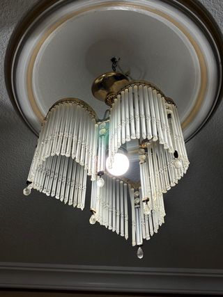 Lámpara colgante cristal y metal