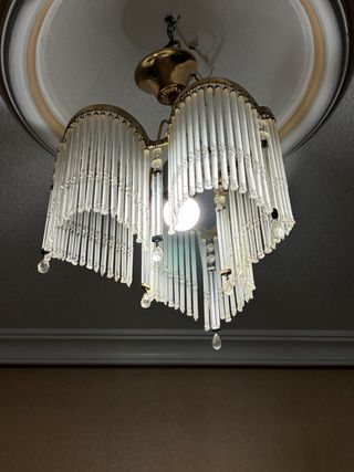 Lámpara colgante cristal y metal